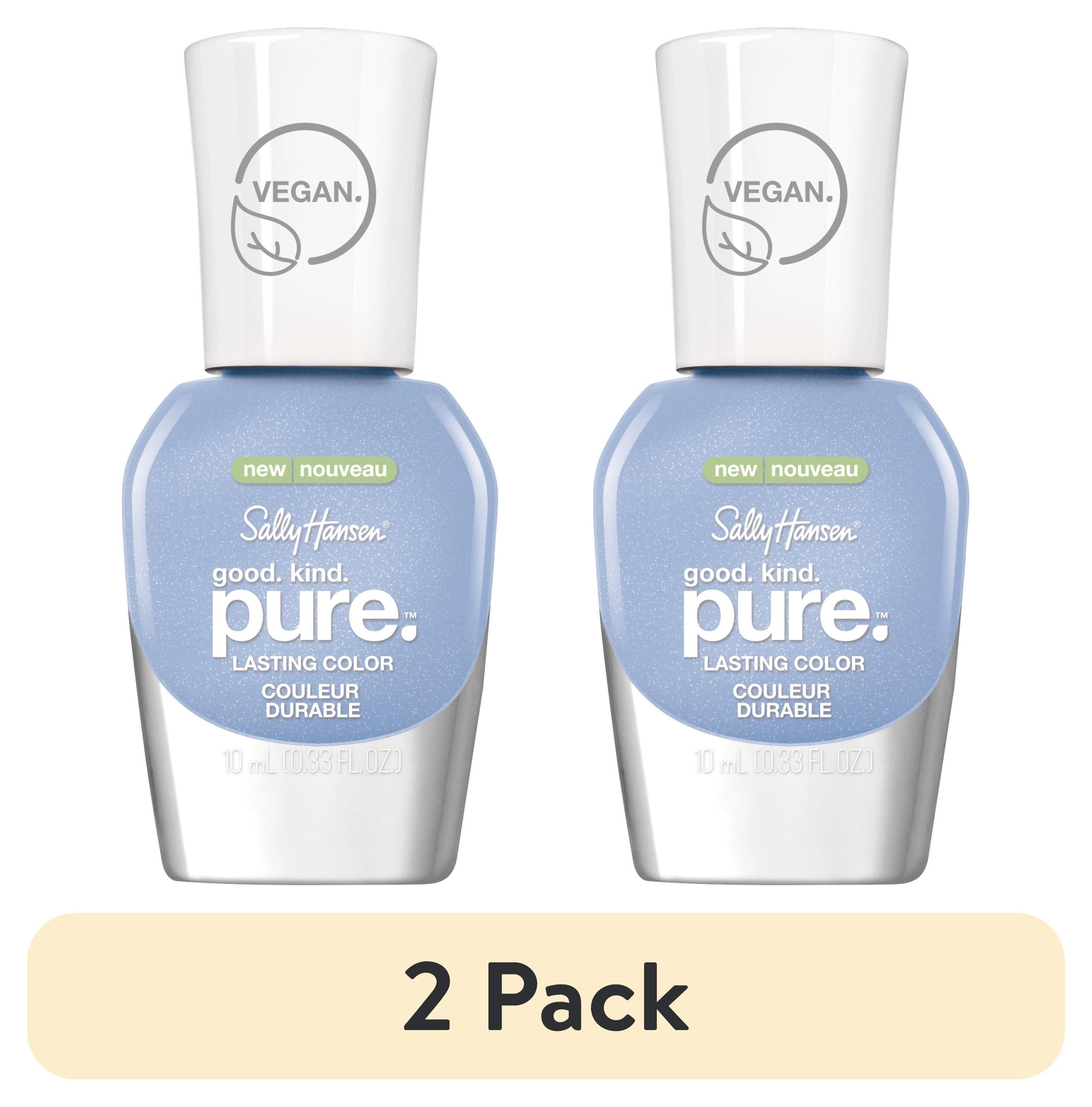 (2 pack) Sally Hansen Good.Kind.Pure. Vegan Nail Polish, Crystal Blue, 0.33 oz, Clean Nail Polish