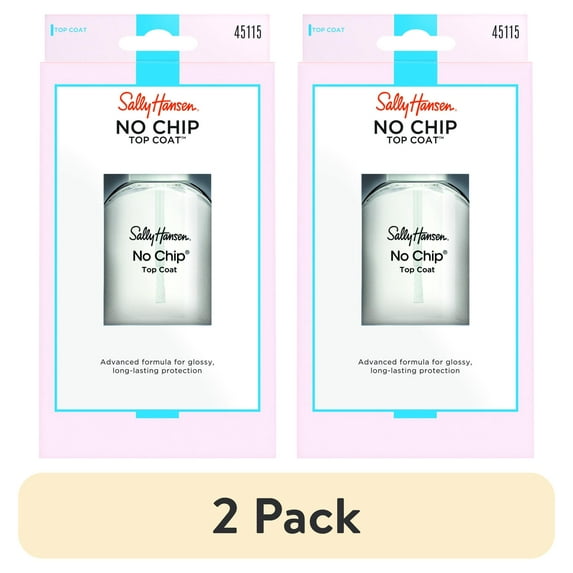 (2 pack) Sally Hansen No Chip® Acrylic, Glossy Nail Top Coat, 0.45 fl oz