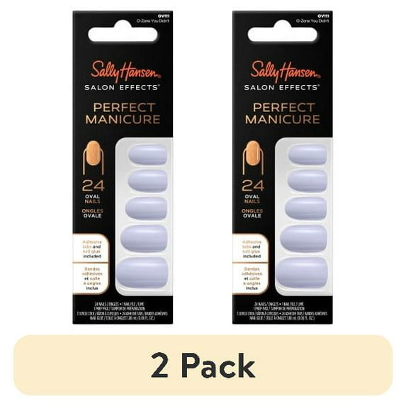 (2 pack) Sally Hansen Perfect Manicure Fashion Nail, OV111 O-Zone You Didn't, 24pcs