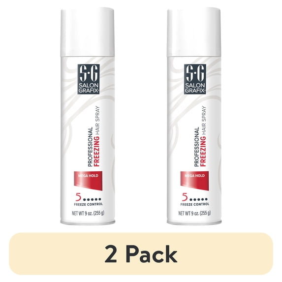 (2 pack) Salon Grafix Professional Mega Hold Freezing Hair Spray, Unisex, 9 oz