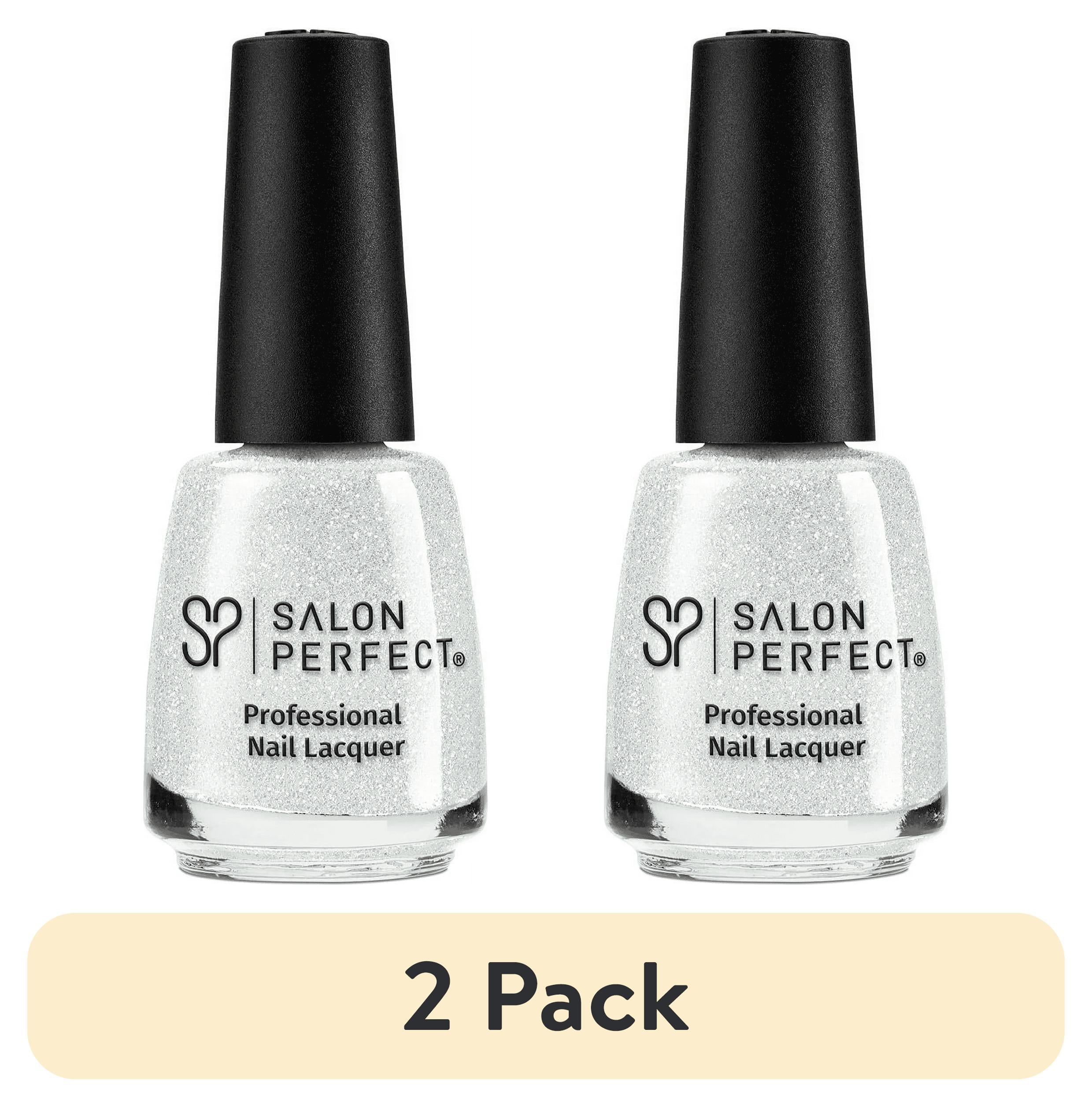 (2 pack) Salon Perfect Nail Polish, 349 She's a Star, White Glitter, 0.5 fl oz