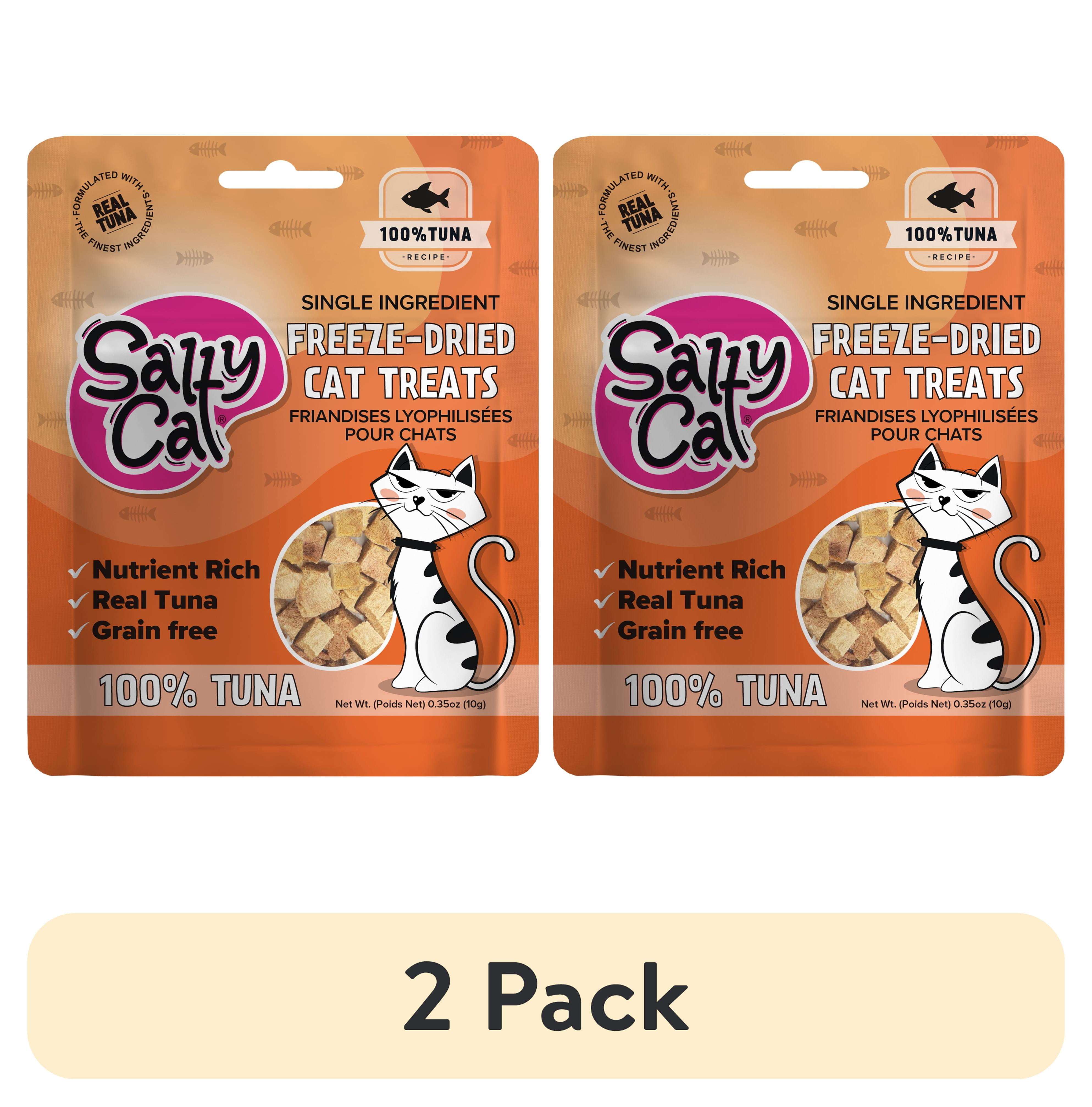 (2 pack) Salty Cat Freeze-Dried Tuna Flavor Crunchy Treats for Cats, 10g Bag
