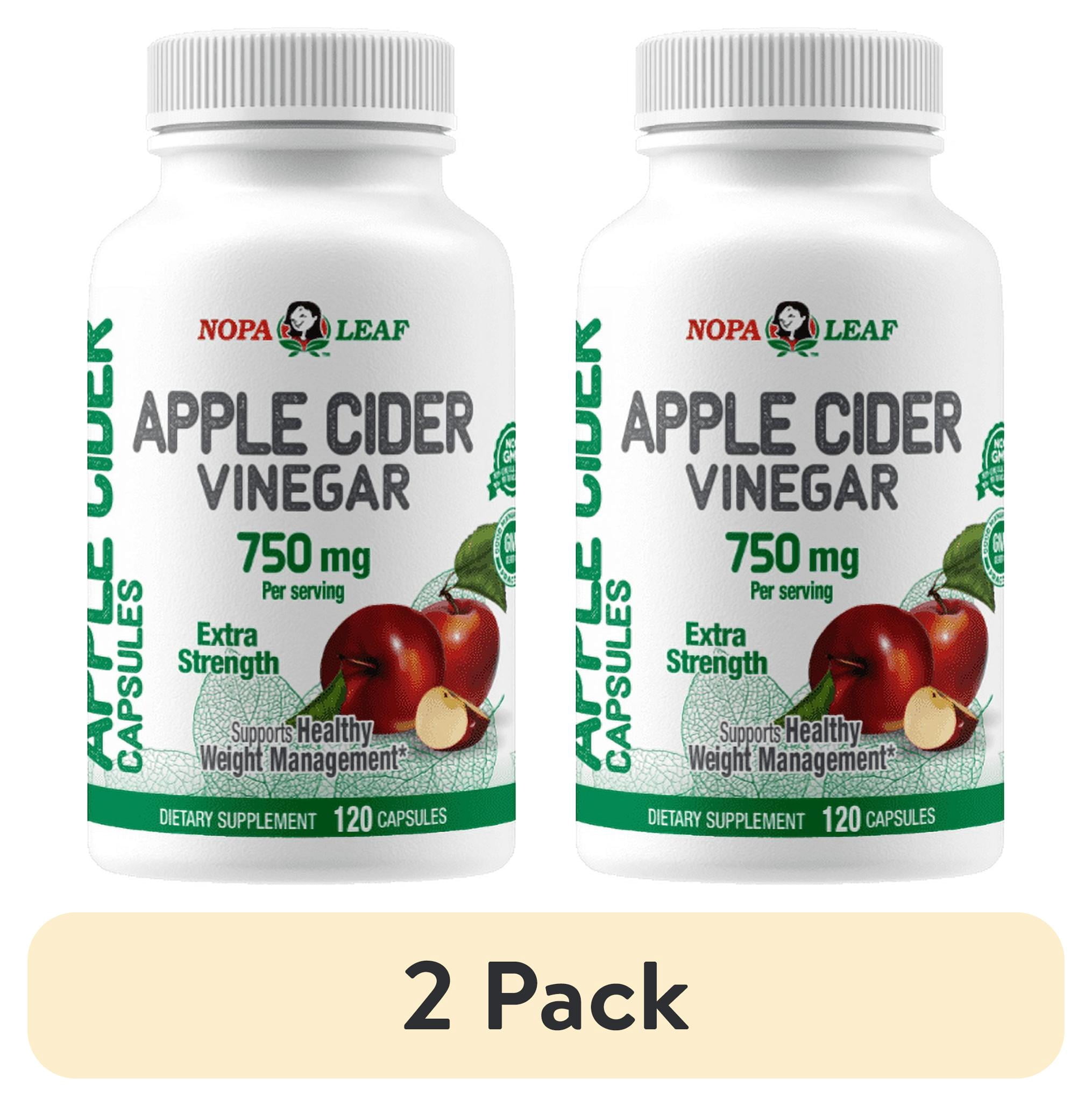 (2 pack) Salud Natural Extra Strength Apple Cider Vinegar Dietary Supplement, 750 mg, 120 count