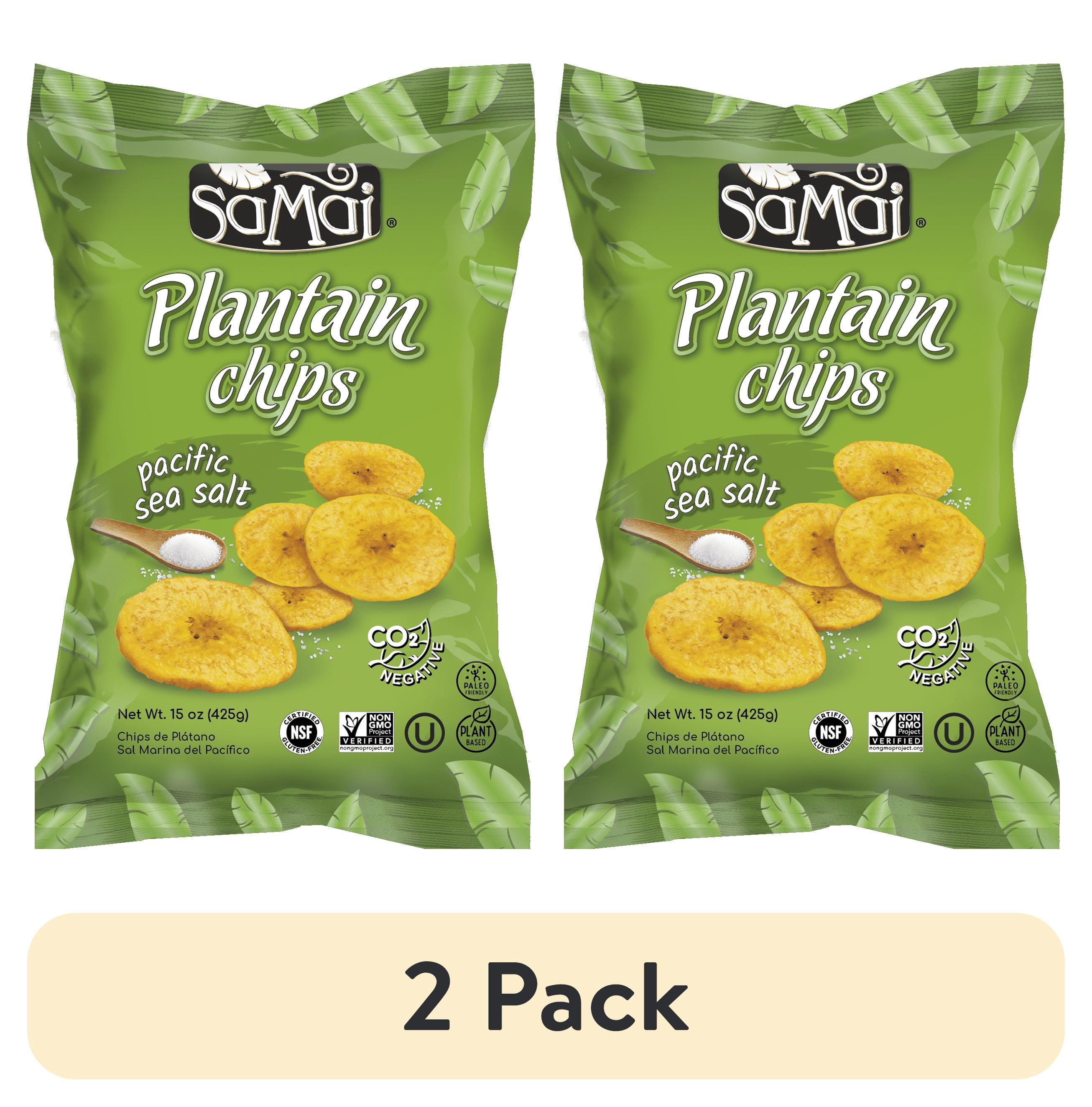(2 pack) Samai Pacific Sea Salt Plantain Chips, 15 oz, 1 Bag
