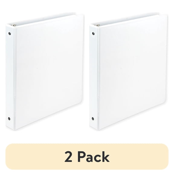 (2 pack) Samsill Economy Round Ring View Binders 3 Rings 1 Capacity 11 x 8.5 White 17337