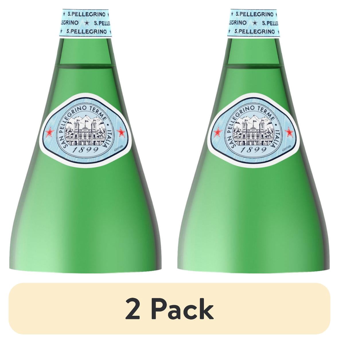 (2 pack) S.Pellegrino Sparkling Natural Mineral Water, 750ml (25.3 fl oz) Glass Bottle
