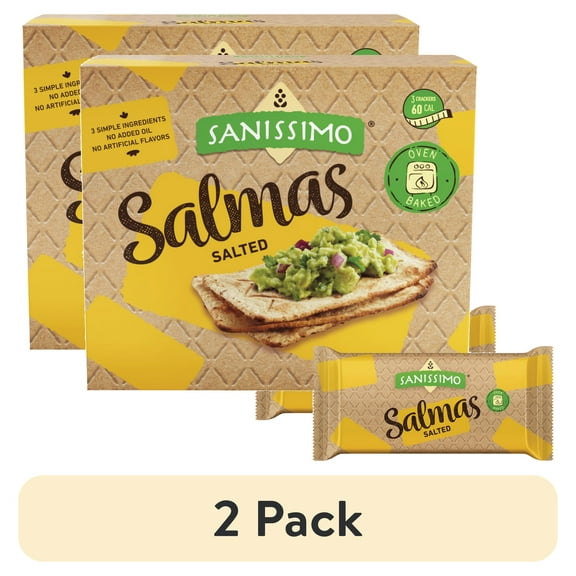(2 pack) Sanissimo Salmas 8 pc / 0.63 oz Box, Salt Crackers