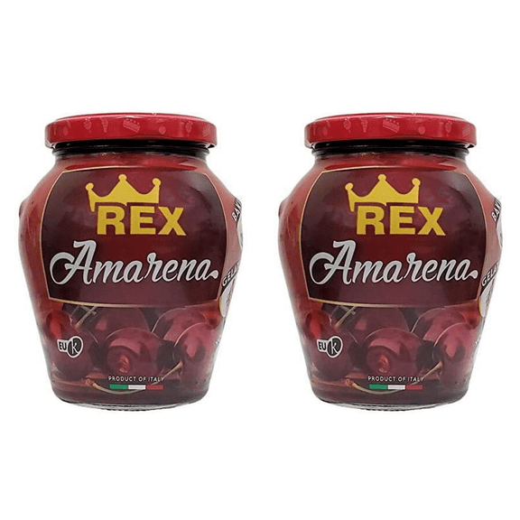 (2 pack) Sanniti REX Italian Amarena Cherries in Syrup, 16.23 oz