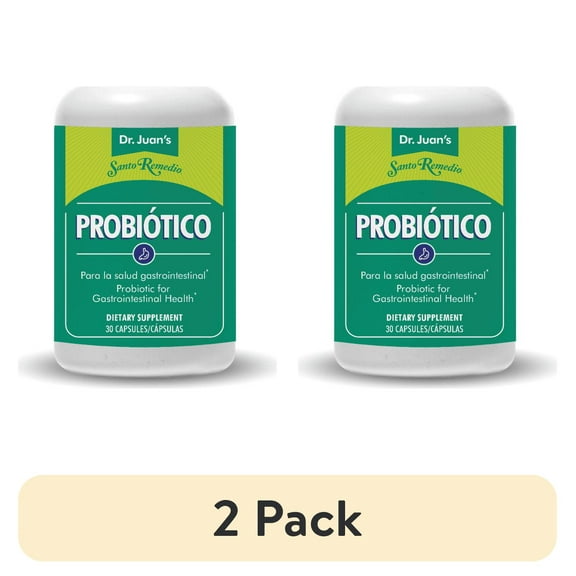 (2 pack) Santo Remedio Probiotic Supplement for Digestive Health, Unisex, Adult, 138 mg, 30 Count