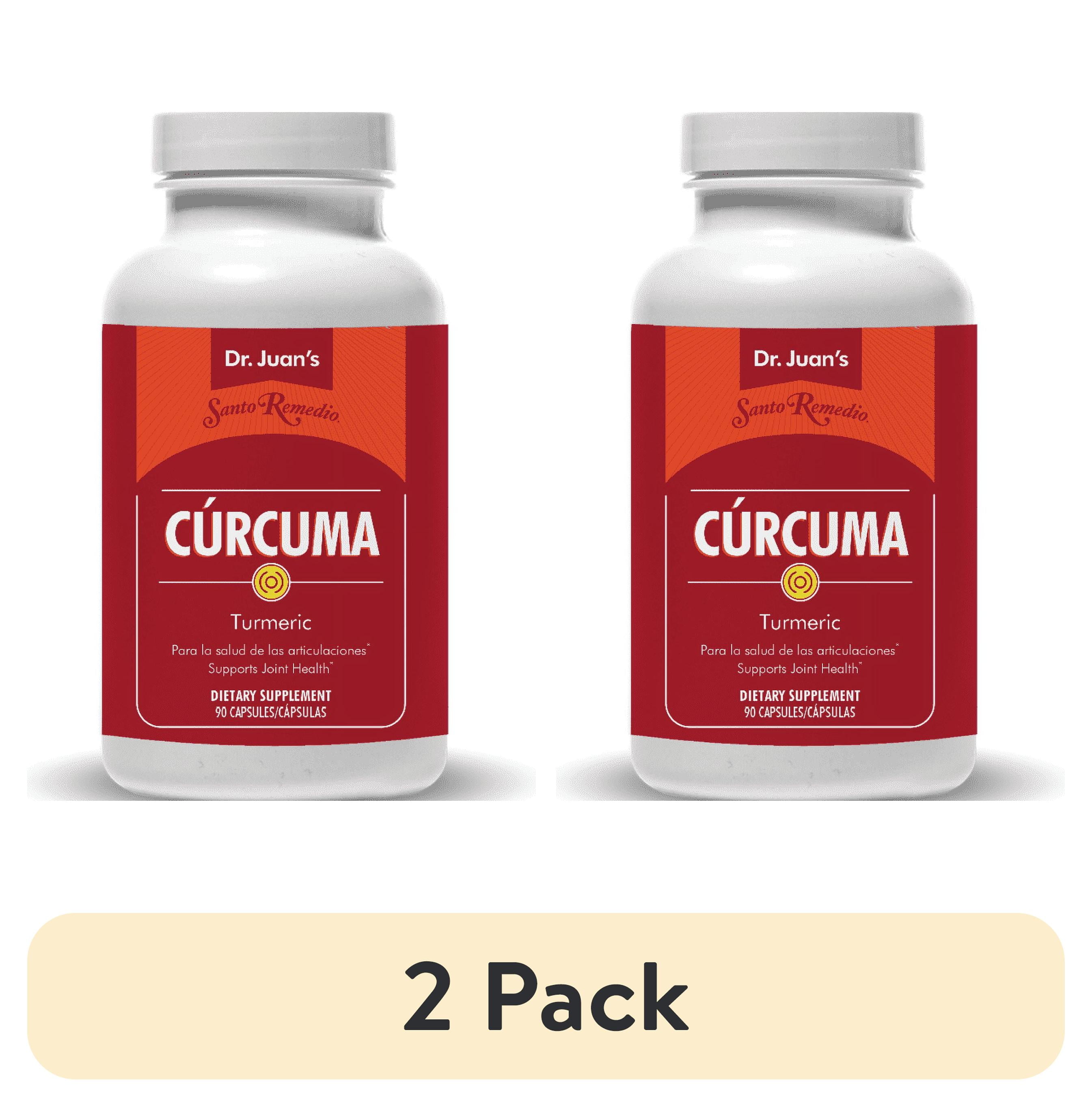 (2 pack) Santo Remedio, Turmeric Supports Joint Health, Dietary Supplement, 1650 mg, 90 Count, Unisex