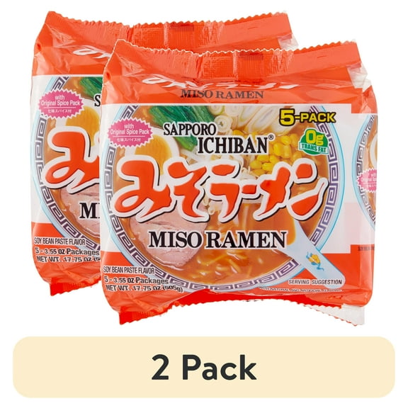 (2 pack) Sapporo Ichiban Miso Ramen, 17.5 Oz