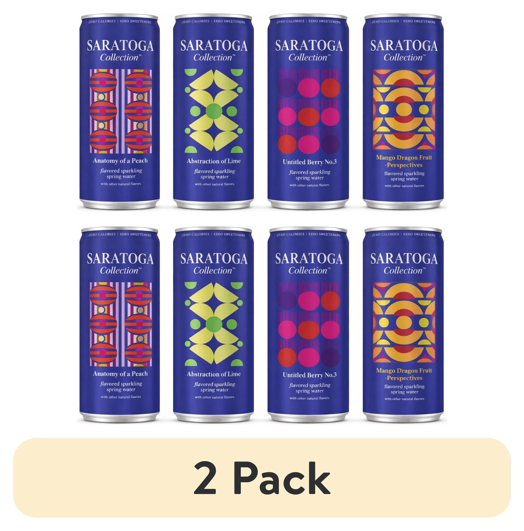 (2 pack) Saratoga Collection Sparkling Spring Water 4 Pack Variety, 12 oz Cans