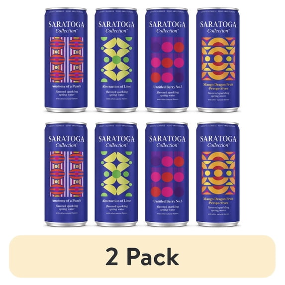 (2 pack) Saratoga Collection Sparkling Spring Water 4 Pack Variety, 12 oz Cans