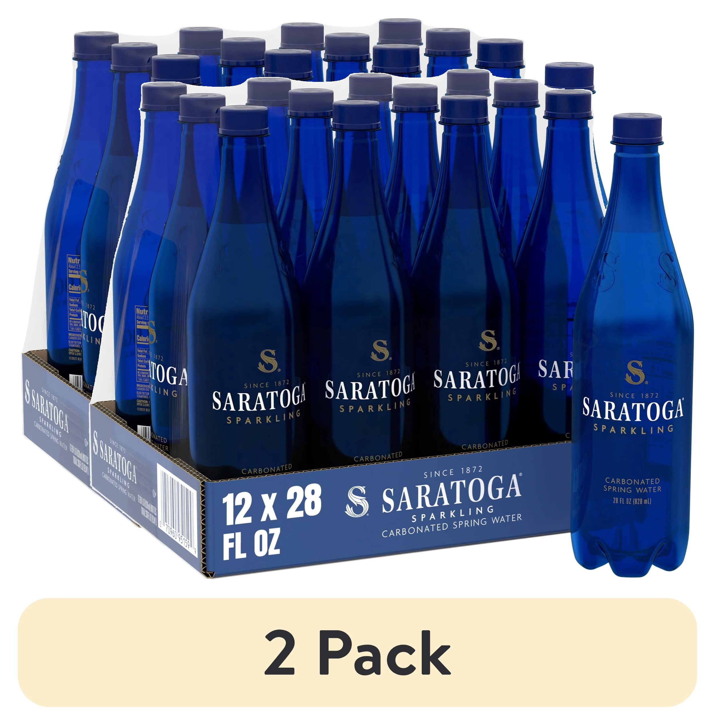(2 pack) Saratoga Sparkling Spring Water, 28 fl oz, 12-pack Plastic Bottles