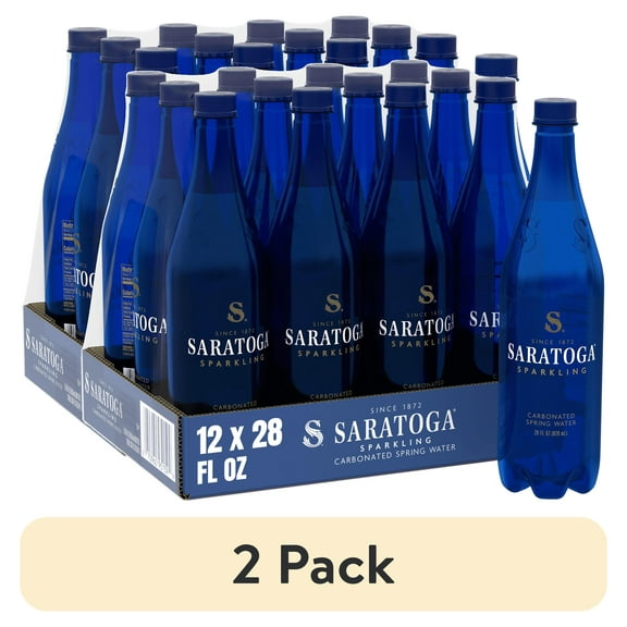 (2 pack) Saratoga Sparkling Spring Water, 28 fl oz, 12-Pack Plastic Bottles