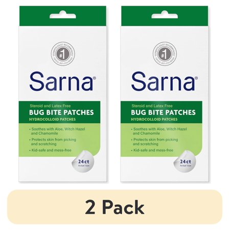 (2 pack) Sarna Bug Bite Patches - Peel & Stick Latex-Free Patches, Vegan, 24ct