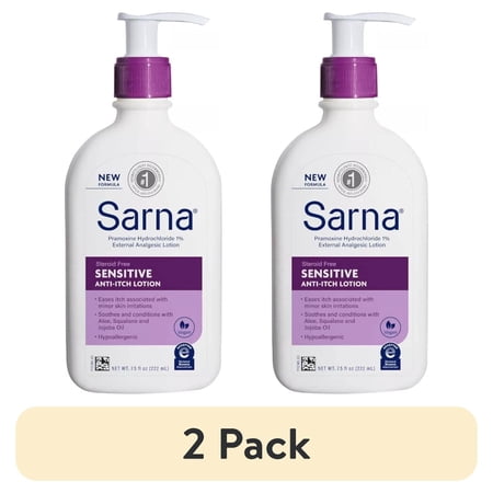 (2 pack) Sarna Sensitive Anti-Itch Lotion, Steroid-Free, 7.5 fl oz