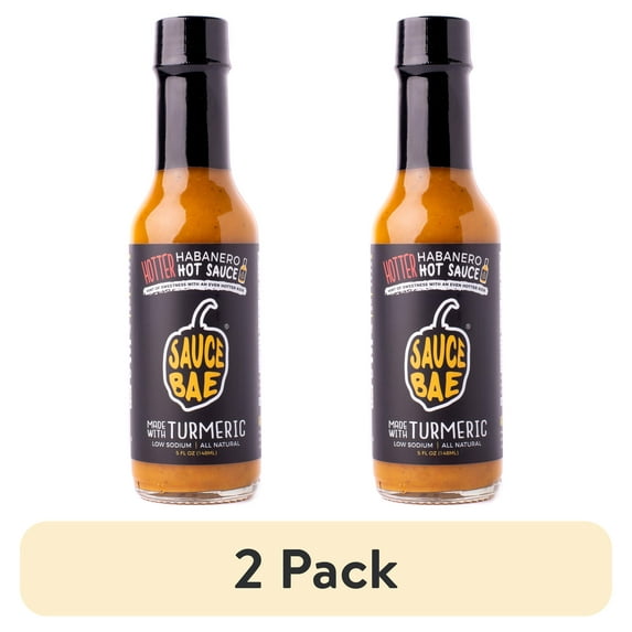 (2 pack) Sauce Bae - Hotter Habanero Hot Sauce, 5 fl oz