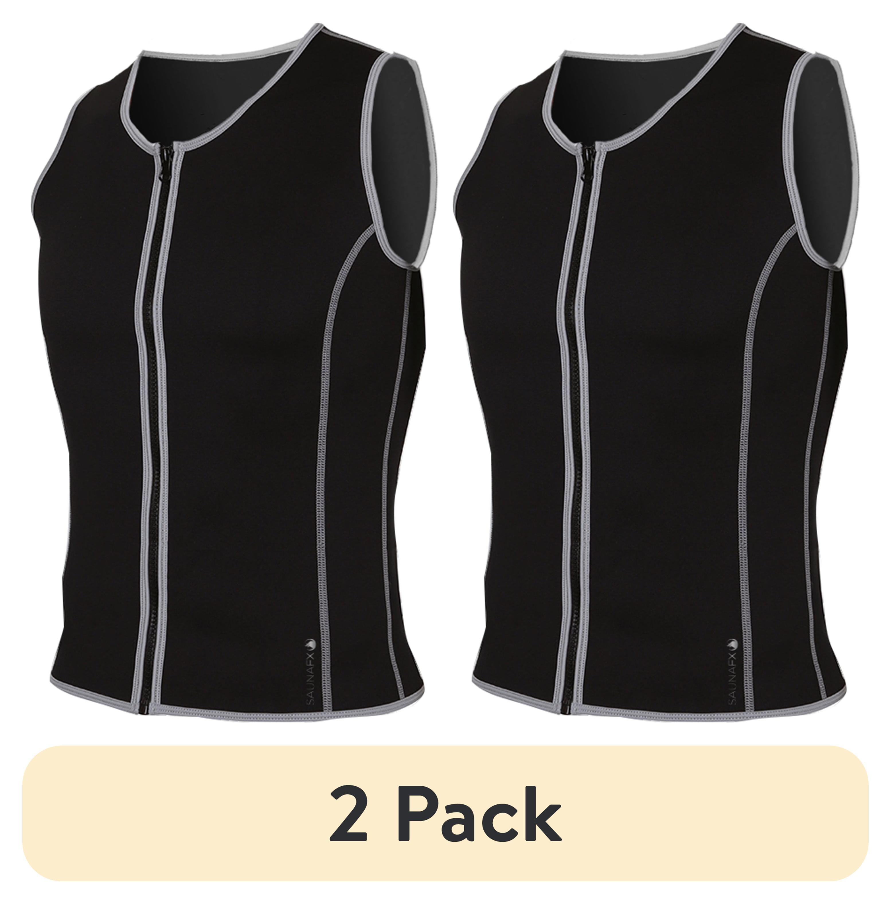(2 pack) SaunaFX Men's Slimming Neoprene Sauna Vest with Microban Antimicrobial Product Protection