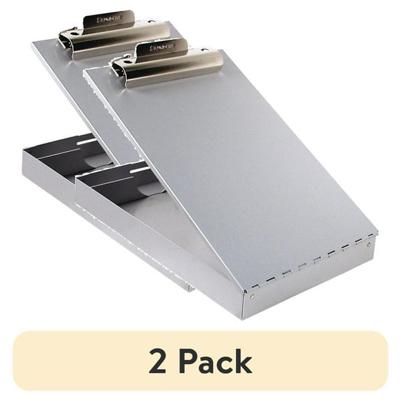 Saunders 11017 Redi-Mate Aluminum Storage Clipboard, 1" Capacity, Holds 8-1/2w x 12h, Silver