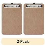 (2 pack) Saunders Hardboard Memo Size Clipboard (6" x 9") with Low Profile Clip and Hanging Hole