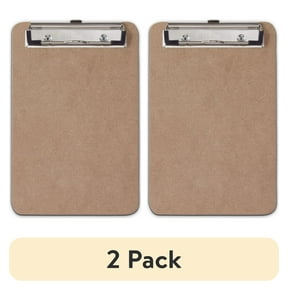 (2 pack) Saunders Hardboard Memo Size Clipboard (6" x 9") with Low Profile Clip and Hanging Hole