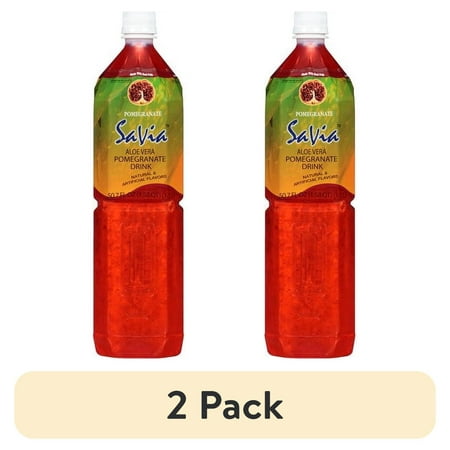 (2 pack) Savia Aloe Vera Drink, Pomegranate, 50.7 Fl Oz