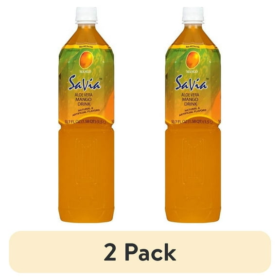 (2 pack) Savia Aloe Vera Juice, Mango, 50.7 Fl Oz