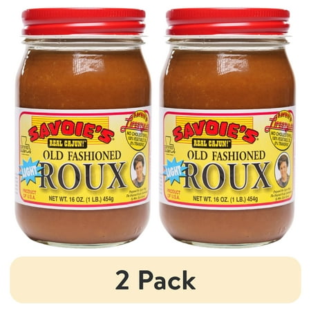 (2 pack) Savoie's Old Fashioned Light Roux, Cornstarch & Cooking Thickener, 16 oz Glass Jar