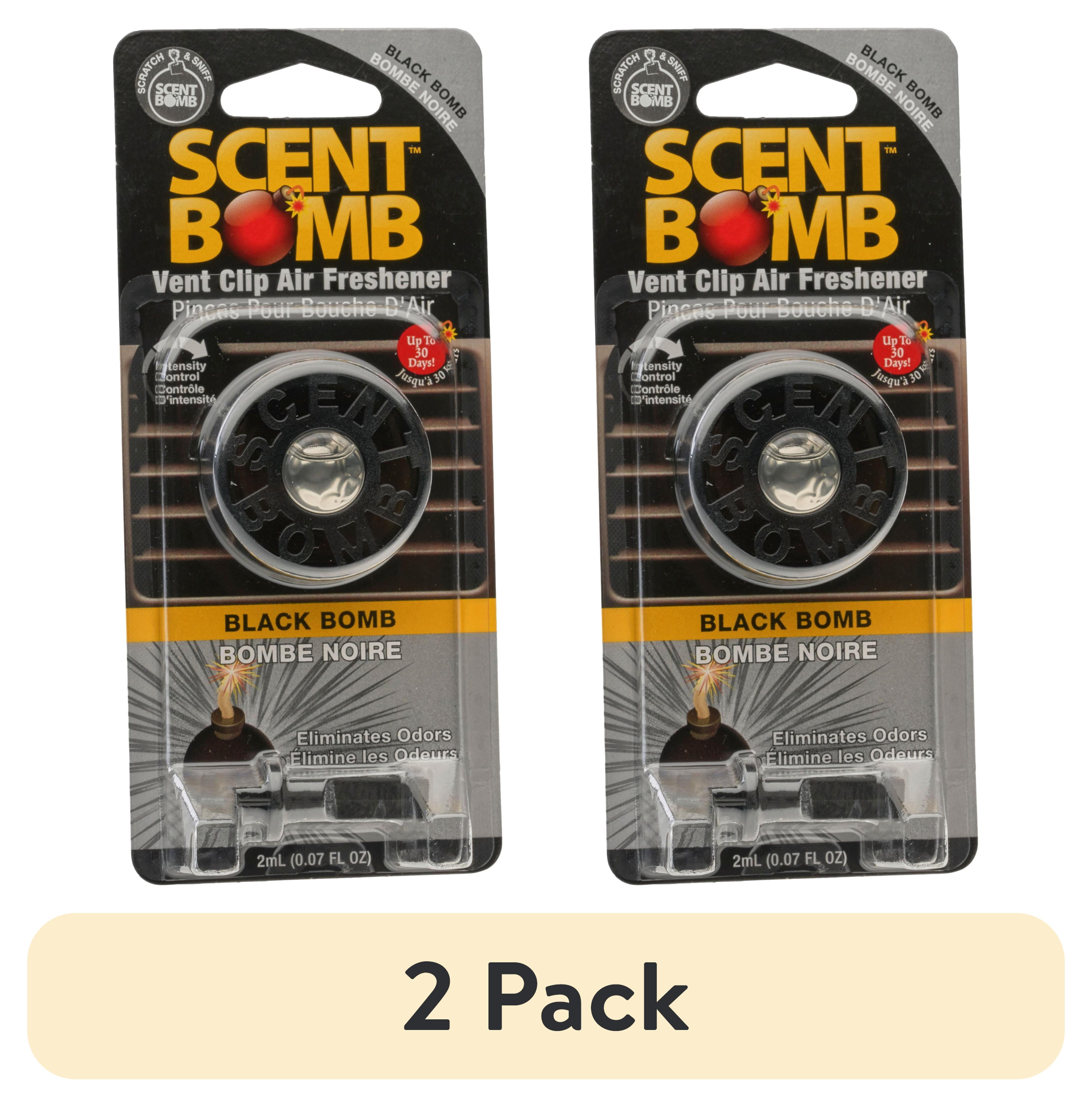(2 pack) Scent Bomb Black Bomb Vent Clip 0.07 fl oz for Vehicle Air Vents