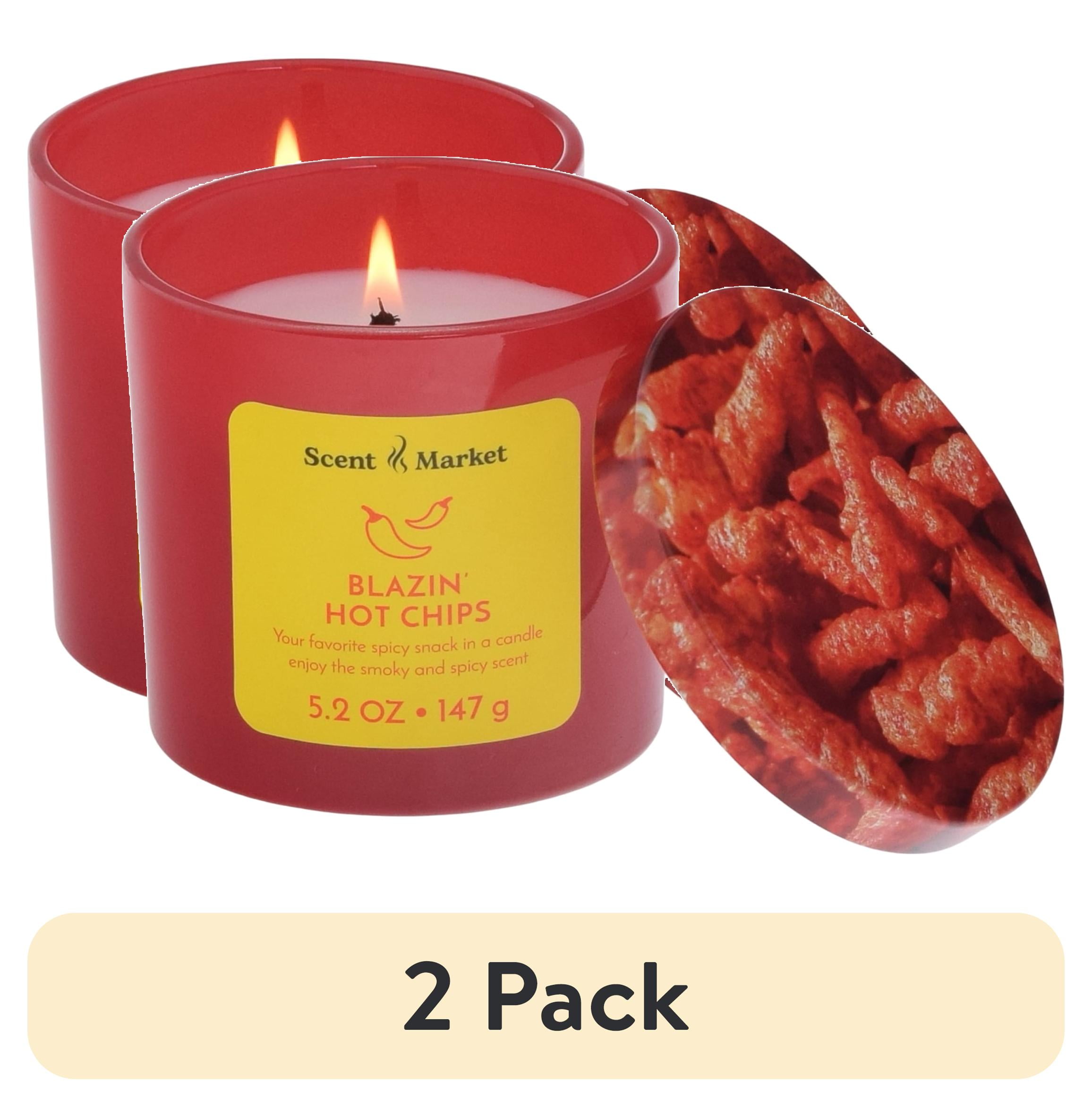 (2 pack) Scent Market Blazin' Hot Chips Scented Jar Candle 5.2oz