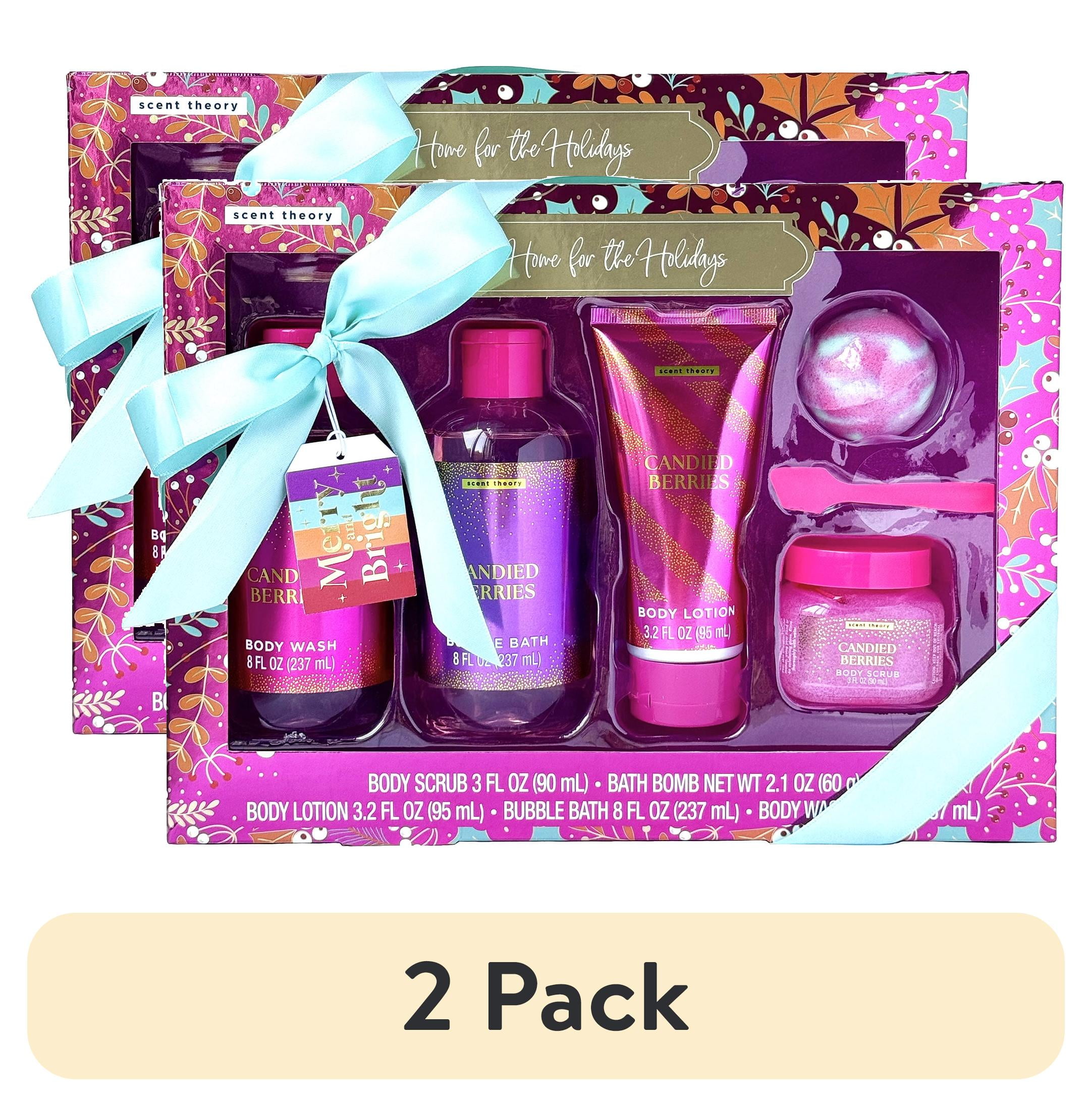 2 pack) Scent Theory Candied Berries Holiday Bath Gift Set, 5