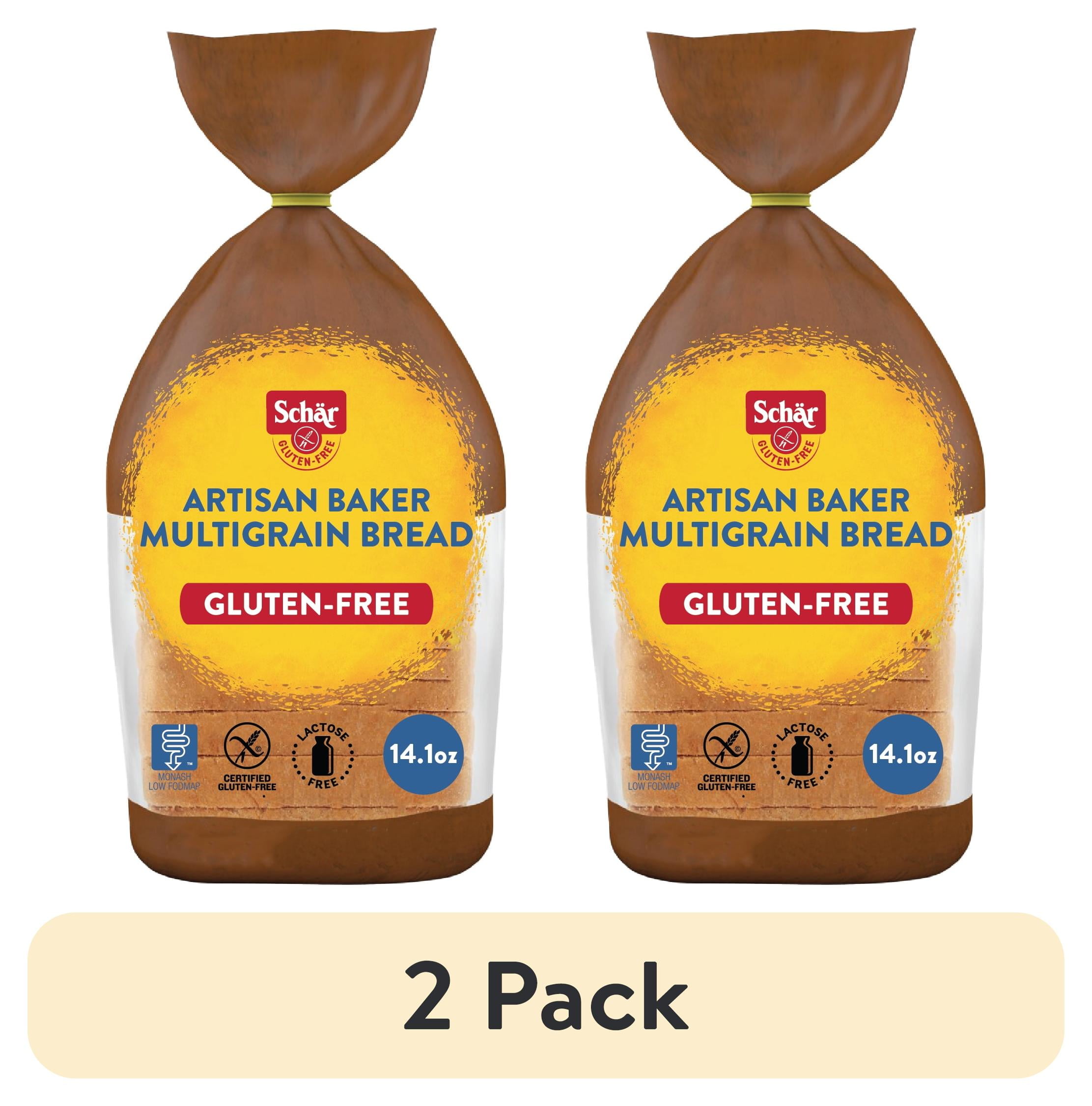 (2 pack) Schar Gluten Free Artisan Baker Multigrain Sourdough Bread Loaf, Regular, Shelf-Stable, 14.1 oz