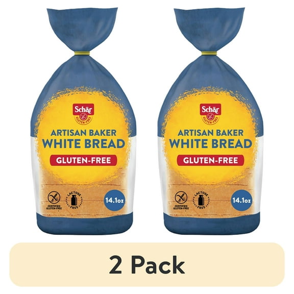 (2 pack) Schar Gluten Free Artisan Baker White Sourdough Bread Loaf, Regular, Shelf-Stable, 14.1 oz