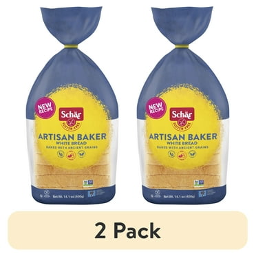 (2 pack) Schar Gluten Free Artisan Baker White Sourdough Bread Loaf, 14.1 oz