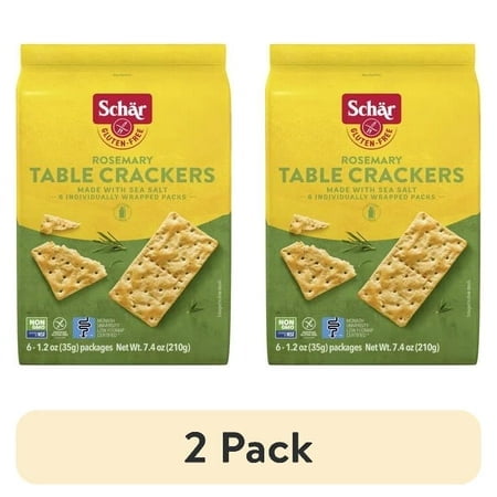 (2 pack) Schar Gluten-Free Rosemary Table Crackers with Sea Salt, 1.2 oz