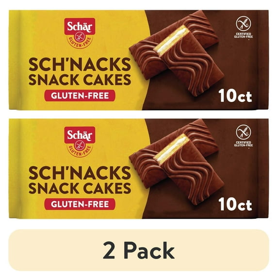 (2 pack) Schar - Gluten Free Sch'nacks, Shelf Stable Cream Filled Snack Cakes - 10 Pack