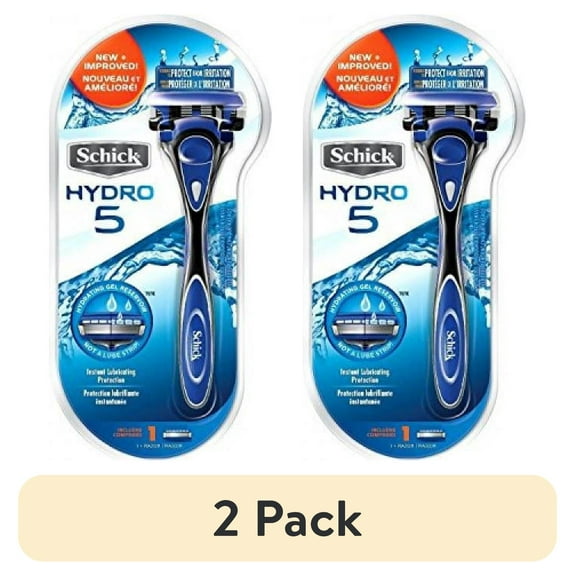 (2 pack) Schick Hydro 5 Razor (1 Razor Handle with 1 Cartridge)
