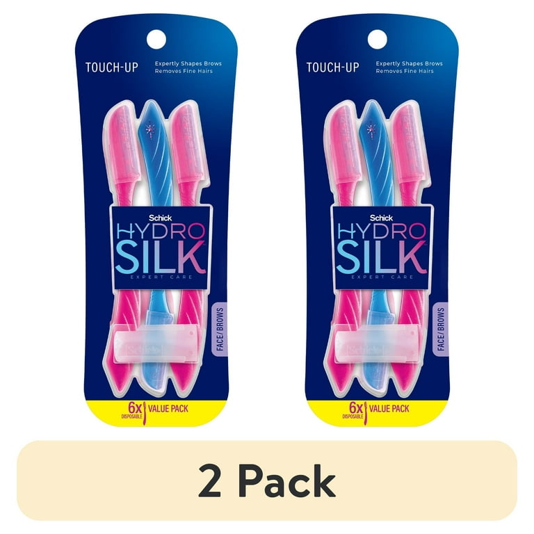 2 pack) Schick Hydro Silk Touch-Up Dermaplaning Tool with