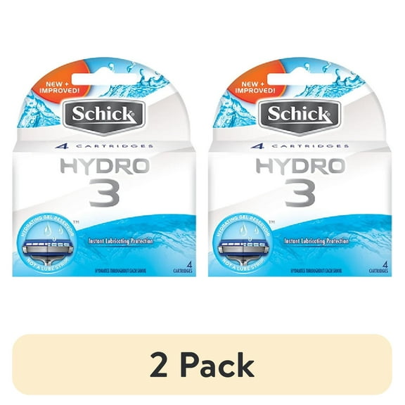 (2 pack) Schick Hydro3 Refill Blade Cartridges for Men, 4 ct