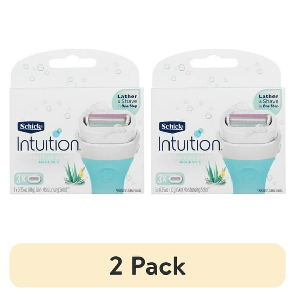 (2 pack) Schick Intuition Sensitive Care Refill Blade Cartridges, 3 ct