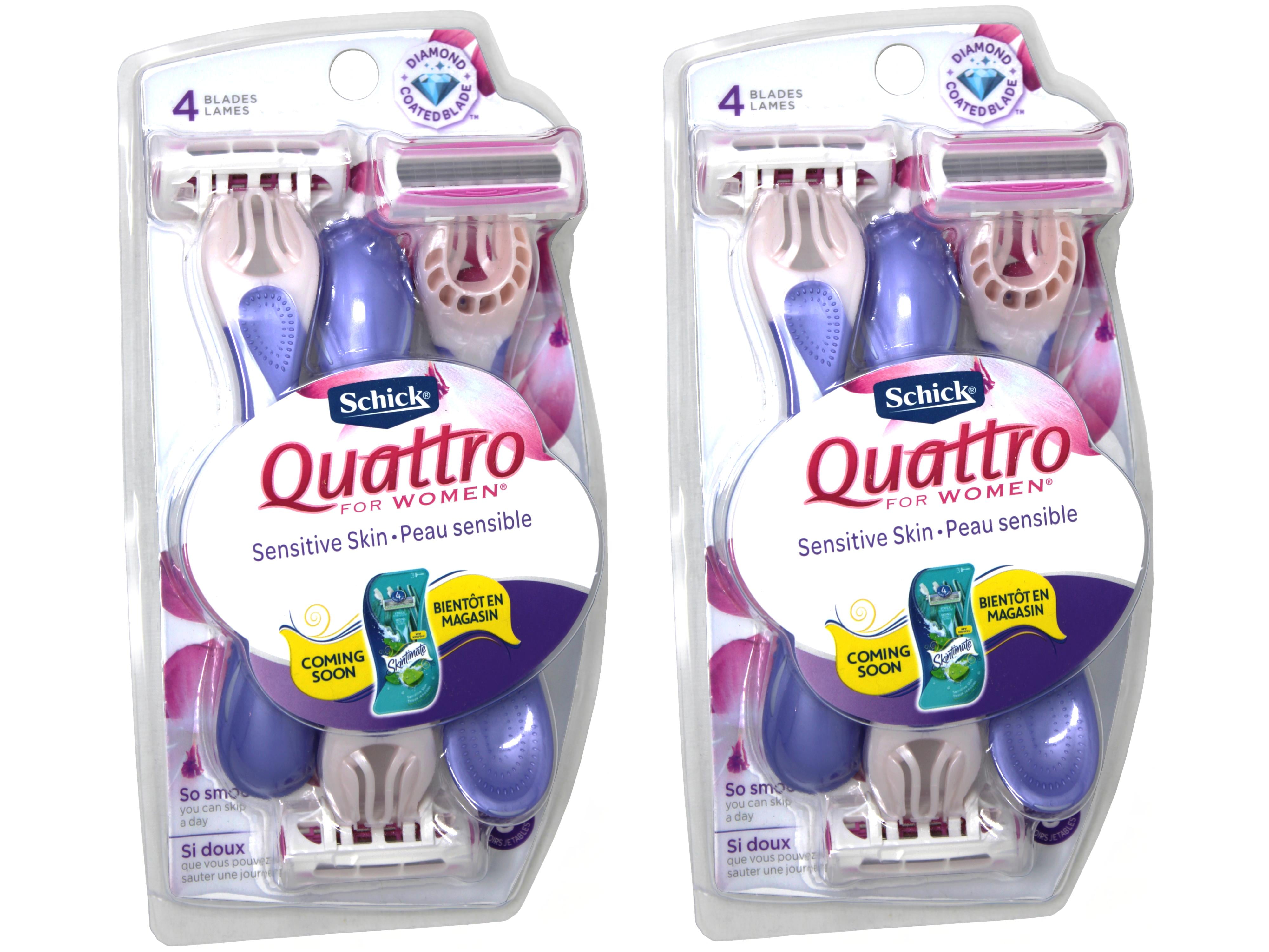 Schick Quattro Quattro for Women Sensitive Skin Disposable Razor - 3 ct - 2 Pack