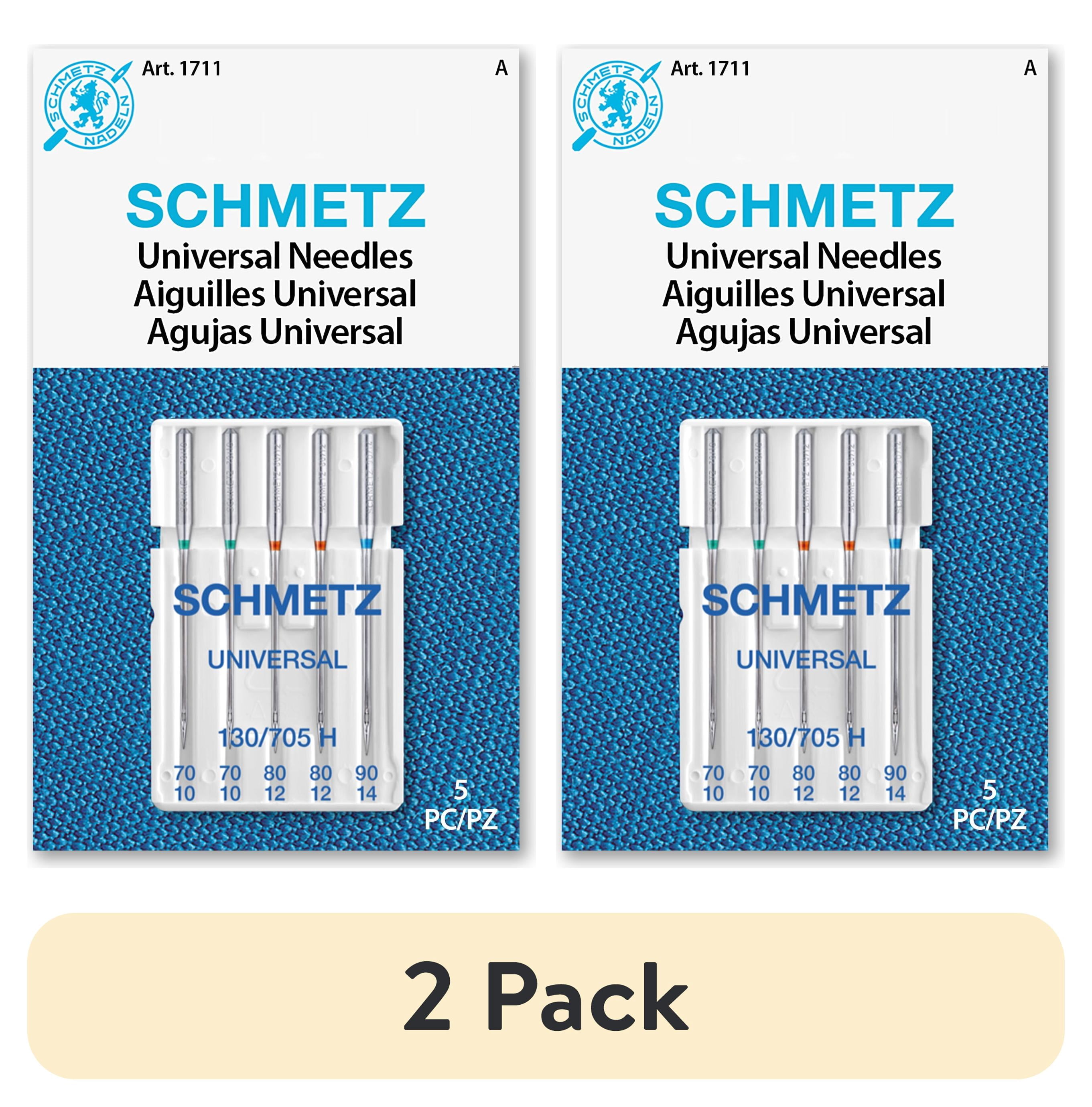 (2 pack) Schmetz Universal Assorted Sewing Machine Needles - Size 7/10, 80/12, 90/14, 5 Count