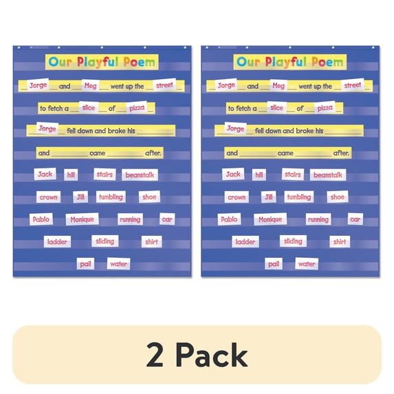 (2 pack) Scholastic Standard Pocket Charts, 34 x 44, Blue/Clear -SHS511500