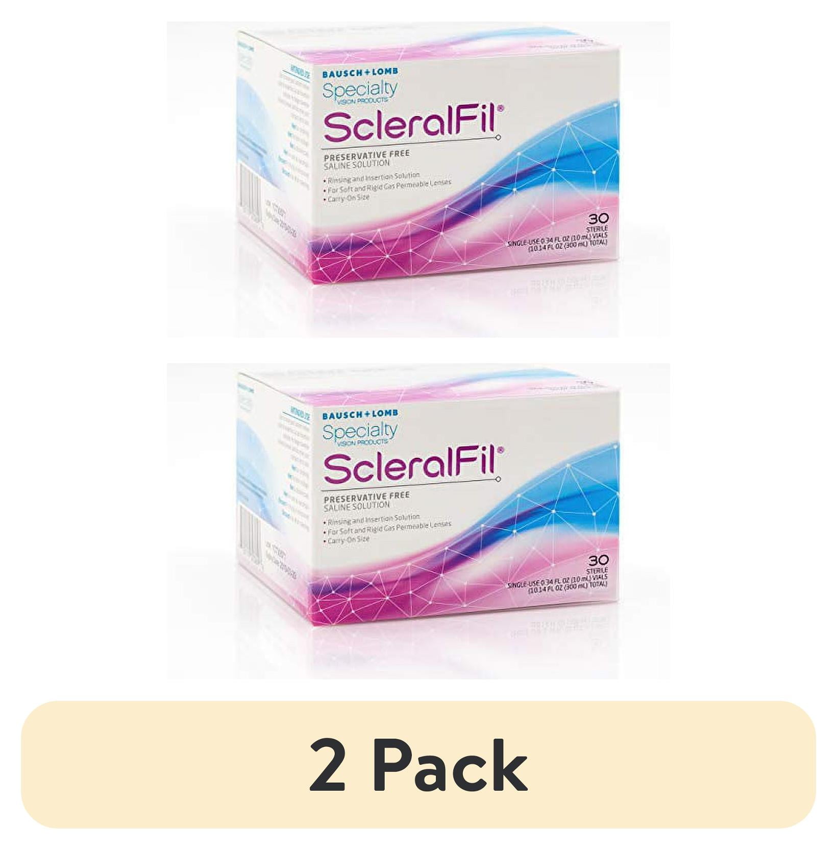 (2 pack) ScleralFil Preservative Free Saline Solution, 0.34 Fl Oz Vials, 30 Count