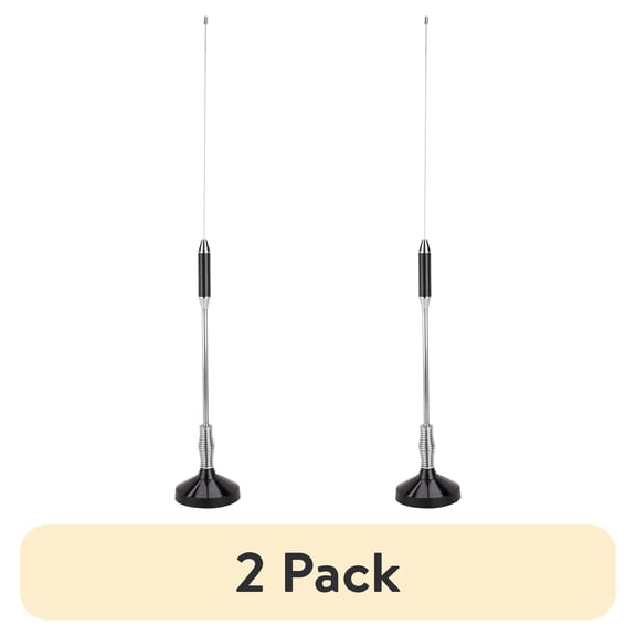 (2 pack) Scosche CB201-WP Universal CB Antenna Mag Mount 27 MHz UHF Freq. Type 26" Mast 10 ft Cable Black