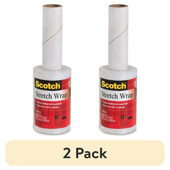 (2 pack) Scotch, MMM8033, Stretch Wrap, 1 Each, Clear