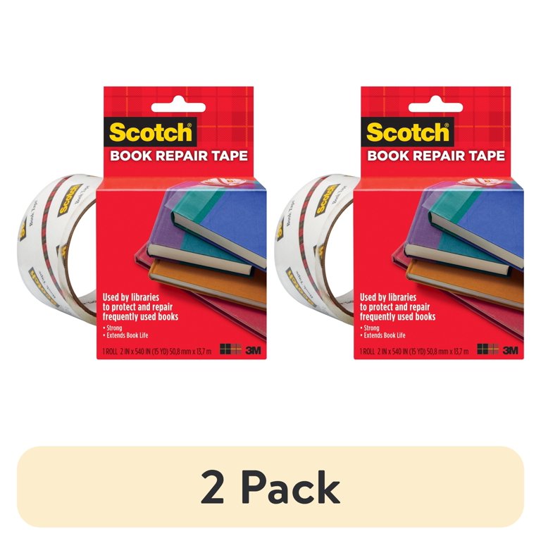 Scotch Book Transparent Clear Tape, 3\" X 15 Yds., 3\" Core, Transparent (845- 3