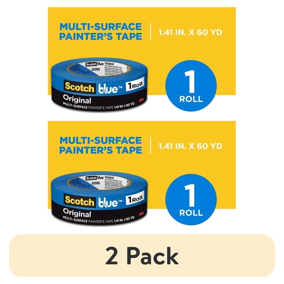 (2 pack) Scotch Blue Painter's Tape, 1.41 in. x 60 yd., 1 Pack, Original Multi-Surface, Paint Supplies