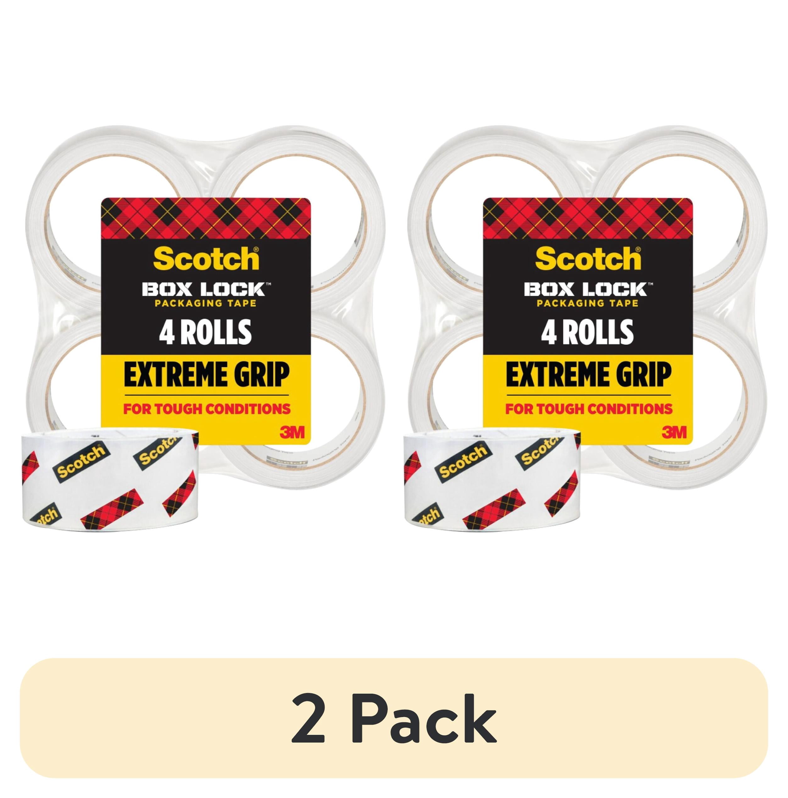 (2 pack) Scotch Box Lock Packaging Tape, Clear, 1.88 in. x 54.6 yd, 4 Rolls